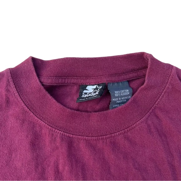 Vintage Virginia Tech Hokies Starter Graphic T-shirt Size L Burgundy - Picture 3 of 6